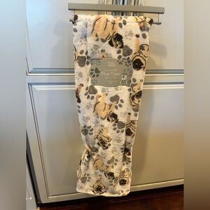 Tiny Paws Oversized Pug Plush Throw Blanket